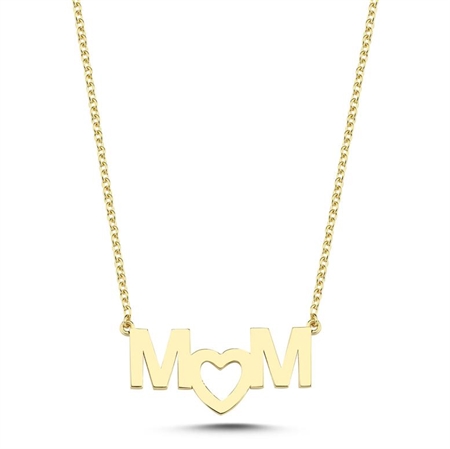 Mom halskæde i 14 karat guld med hjerte SPAR 10%